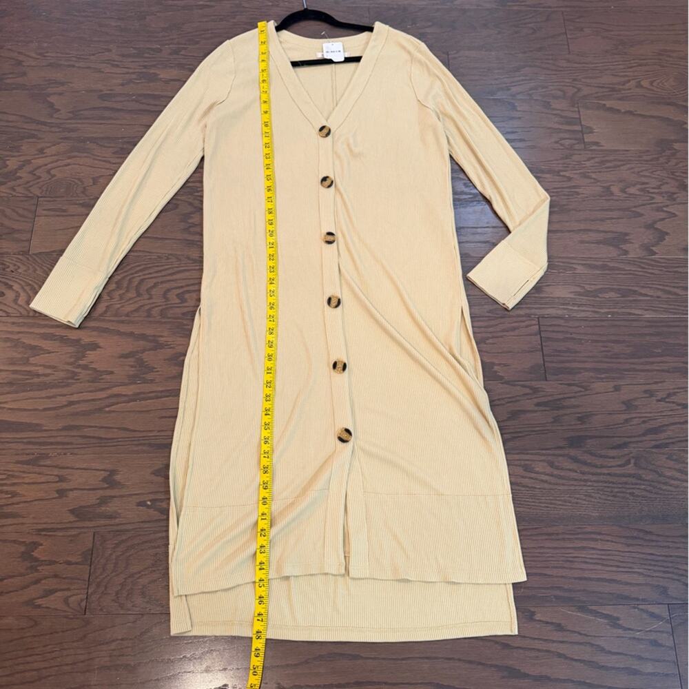 We The Free Perfect Match Longline Cardigan Duster Tan Ribbed Size Large NWT - Picture 3 of 9